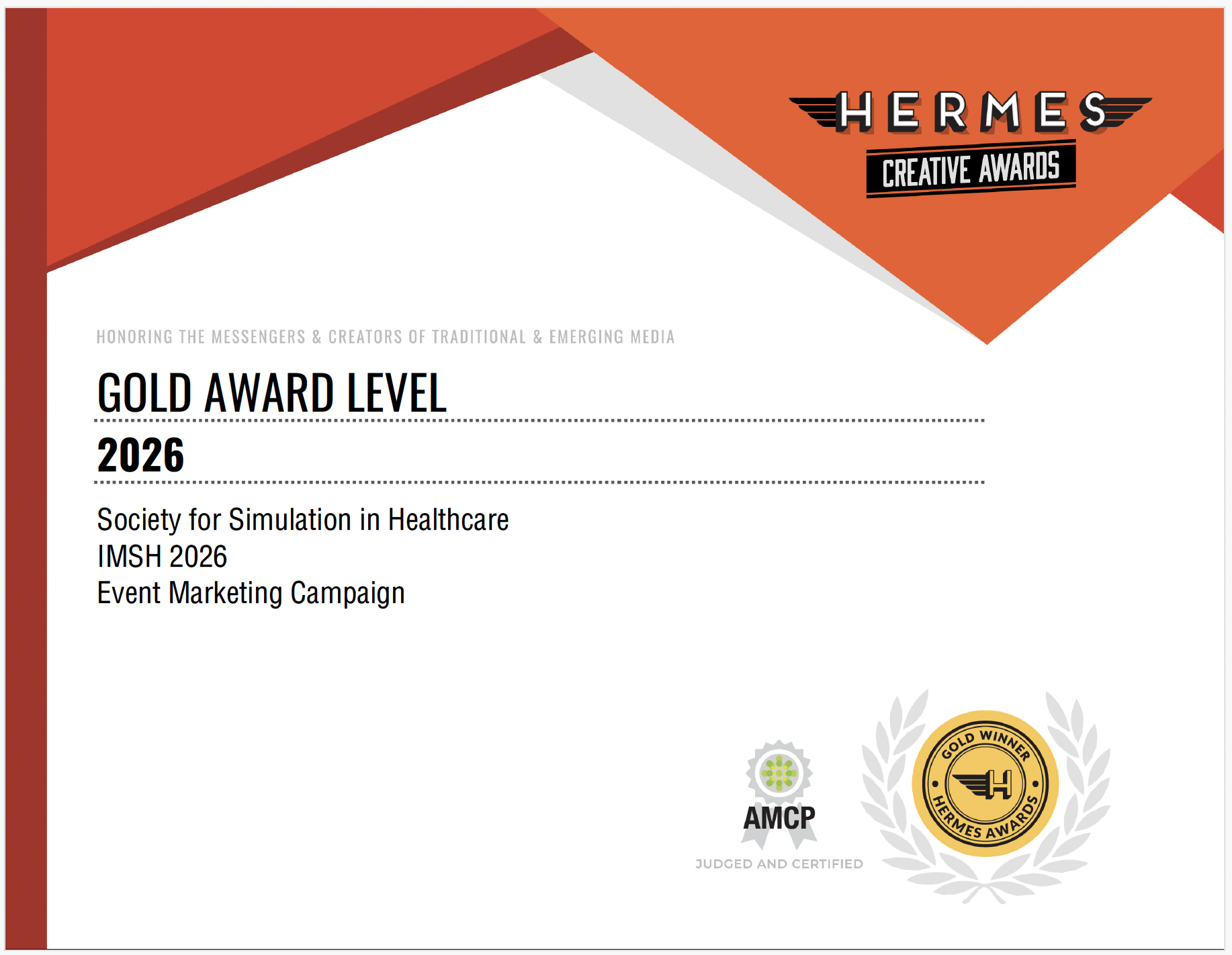 2026 Hermes Award Gold SSH IMSH 2026